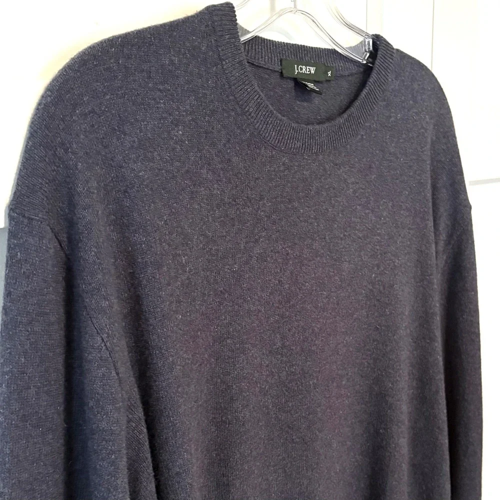 J. Crew Men's Dark Blue Cotton Cashmere Crewneck in Size XL‎